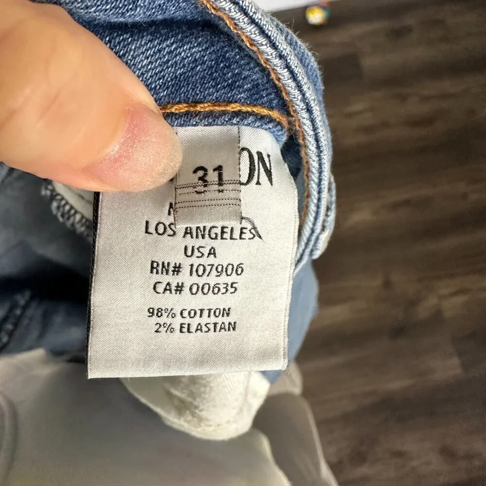 Hudson Womens Size 31 Jeans Medium Wash Cuffed Cropped Denim Straight Leg Blue